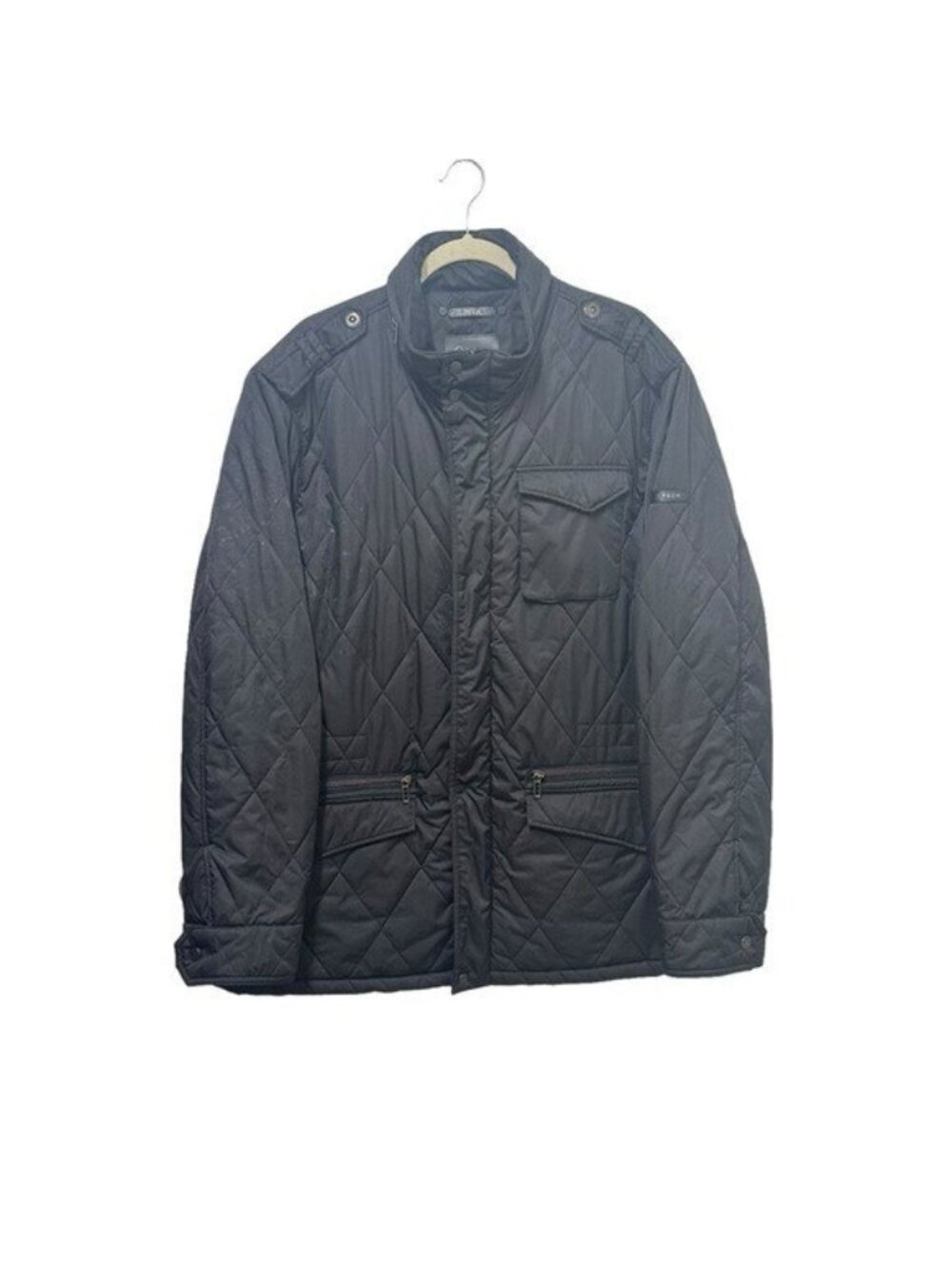 Tumi T Tech Men's 2XL Black Full Zip Quilted Utility Travel Jacket Coat Hooded